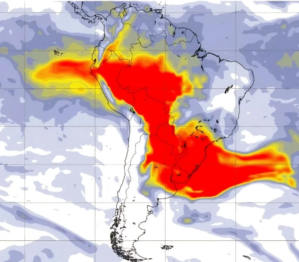 mapa de calor suramerica